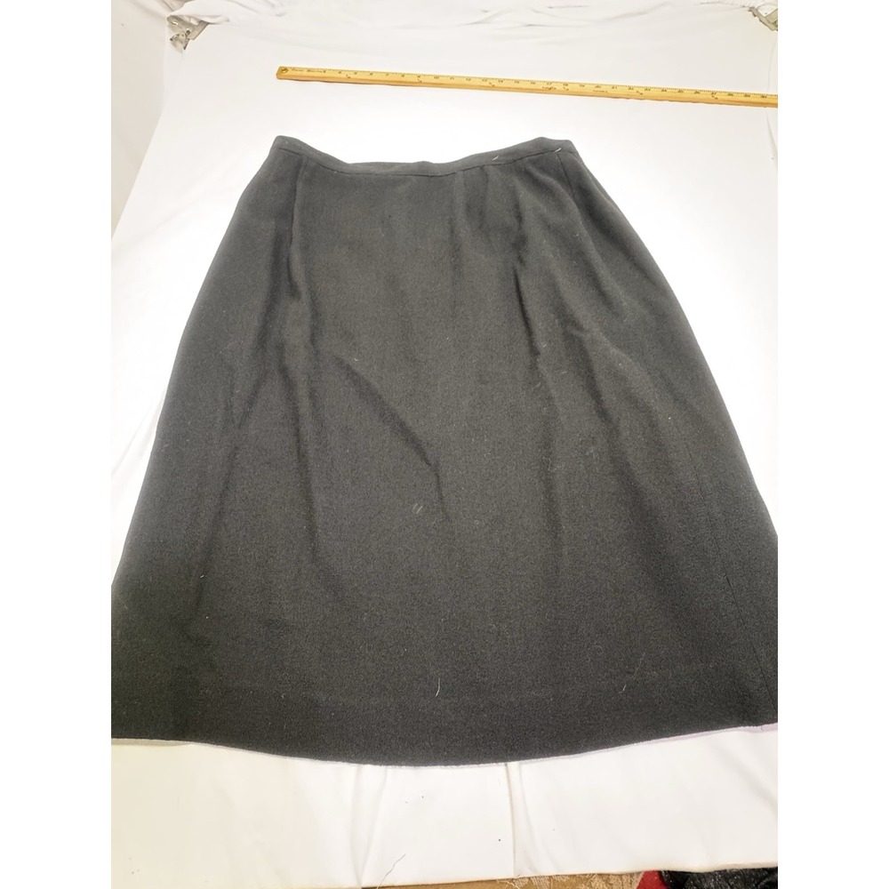 Kasper & Company ASL Skirt Womens 16 Wool Black Lined Minimalist Career Classic